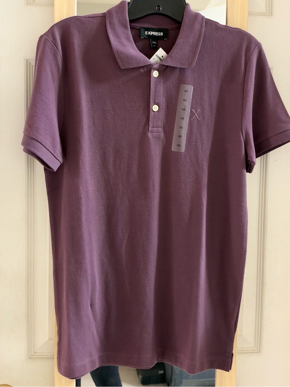 Express Men's Short Sleeve Polo Shirt Purple XS NWT